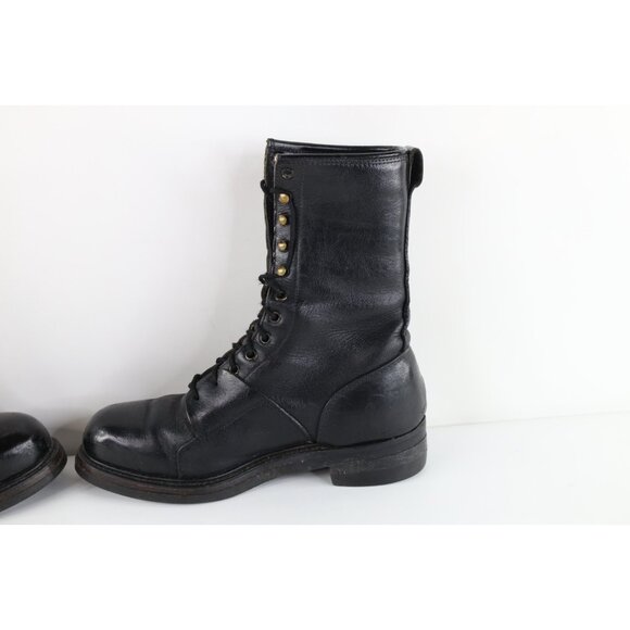 Vtg 70s 80s USGI Military Mens 8.5 W Leather Combat Boots Black USA Steel Toe main image 8